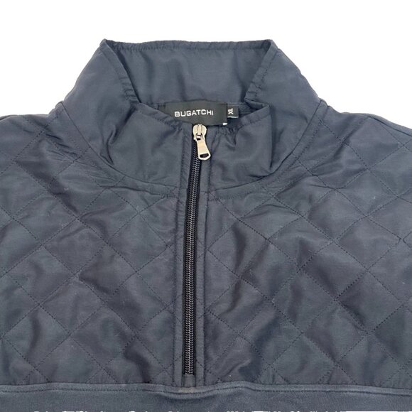 Bugatchi - Diamond Quilted Quarter-Zip Pullover - Navy - XL - Retails: $175.00 - Picture 1 of 10